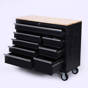 Tủ dụng cụ di động bằng kim loại màu đen, có ngăn kéo, xe đẩy dụng cụ, tủ đựng đồ, bộ dụng cụ - Product Image 1