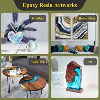 Kit résine sans bulle résine époxy cristalline pour le travail du bois revêtement coulée Table Top Bar Art finition haute brillance Double