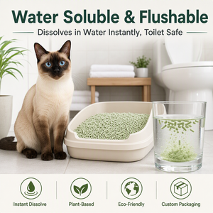 Arena <span class=keywords><strong>para</strong></span> Gatos al por Mayor, Natural, de Grado Alimenticio, a Base de Plantas, Aglomeración en 3 Segundos, Fuerte Control de Olores, Bajo Contenido de Polvo, Desechable por el Inodoro, Accesorios <span class=keywords><strong>para</strong></span> Mascotas - Product Image 1