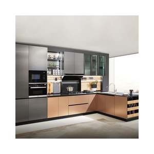 ตู้ครัวขนาดเล็กไม้เนื้อแข็งสไตล์โมเดิร์นดีไซน์ฟรีปรับแต่งได้ - Product Image 3