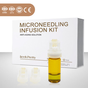 Seek Pretty Micro <strong>Derma</strong> Roller Micro Infusion Hydro <strong>Stamp</strong> Head Microneedle Serum Applicator Kit For Face And Hair - Product Image 1