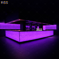 Comptoir de bar LED commercial sur mesure, comptoir de bar moderne pour restaurant, hôtel, boîte de nuit