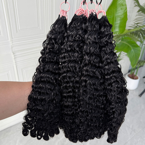 Extensions de cheveux humains bouclés vierges indiens, couleur naturelle, texture douce et rebondissante pour tresses au crochet - Product Image 1