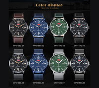 Jam Tangan Pria MINI FOCUS 0158G Hijau Quartz Sederhana Santai Tampilan Analog Tali Kulit untuk Pria Hadiah Jam Tangan