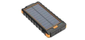 Powerbank solar 2023 mah/10000mah, banco de energia solar portátil tipo-c com 2 usb, 20000mah, em estoque