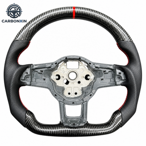 Volant sport en cuir et fibre de carbone pour Volkswagen Golf GTI Polo Passat Jetta - Marque JIANSHAN - Product Image 1