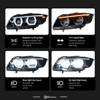 Feux avant à LED AKD pour BMW E90 avec lentille de projecteur laser 2004-2009 E91 320i 325i 330i, blanc et jaune, DRL et feux de route