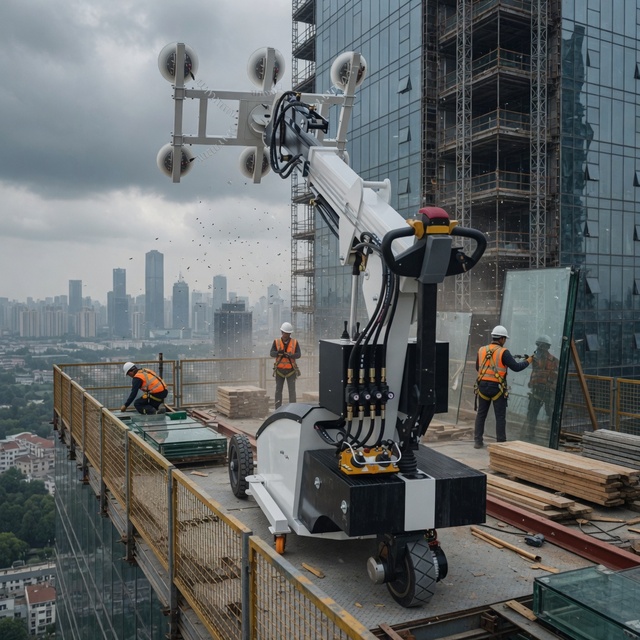 Electric Heavy Duty Glass Vacuum Lifter Construction Glazing Machine