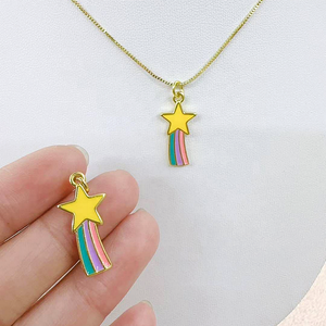 CH-LAN0916 carino piccolo ciondolo collana placcato oro fiore/bicicletta/cammello ciondoli collana placcatura oro gioielli all'ingrosso - Product Image 2