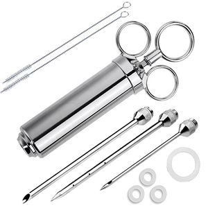 Injecteur de marinade pour barbecue, <span class=keywords><strong>seringue</strong></span> manuelle en acier inoxydable pour la cuisine, kit de 2 oz pour injecter de la marinade dans la viande, <span class=keywords><strong>seringue</strong></span> pour la dinde - Product Image 1