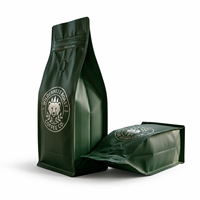 Sacs d'emballage de café vert de haute qualité avec valve et fermeture éclair, pochette personnalisée imprimée pour grains torréfiés, sac de café à huit soudures latérales