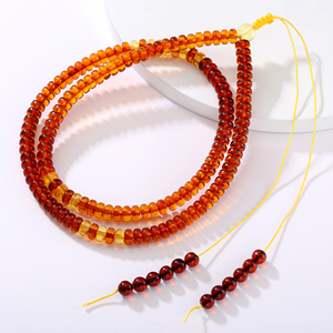 Collier de prière religieux unisexe en perles rondes ajustables de 108 perles Mala en ambre naturel dégradé de 6,5*3,5 mm, 16,7 g, cadeau - Product Image 3