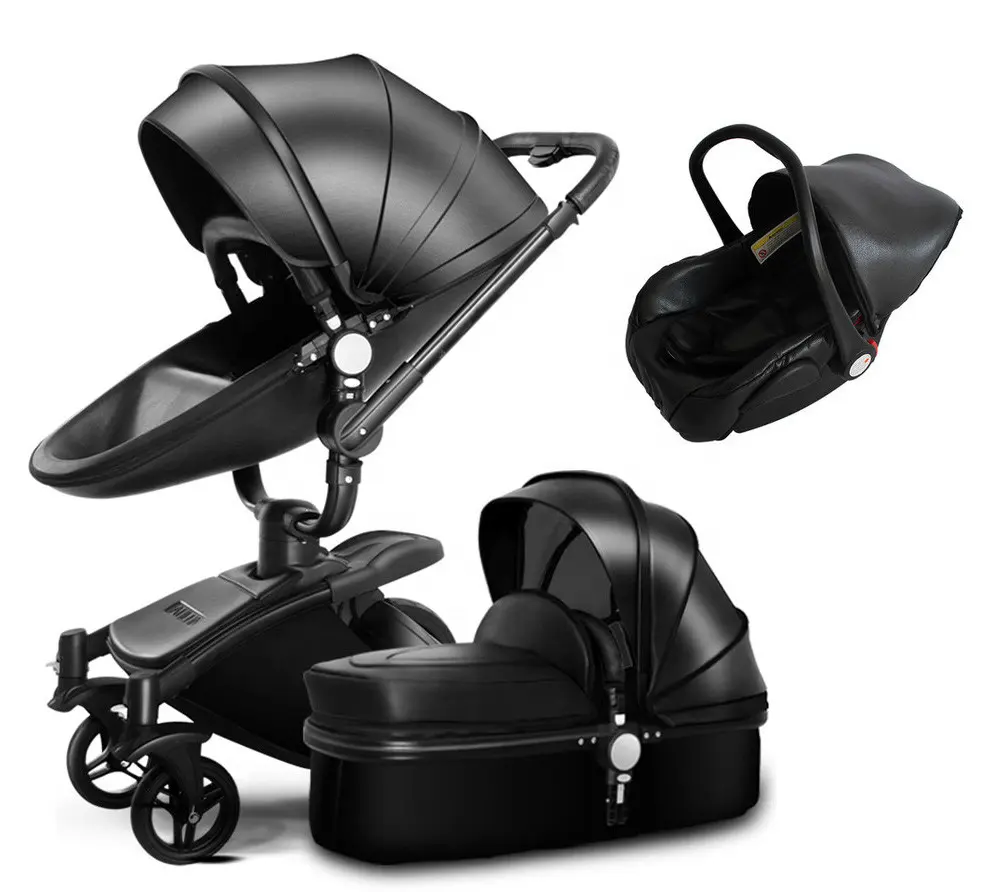 Hot sell black baby jogger stroller 3 in 1 popular in Russia baby stroller luxury pram 2023