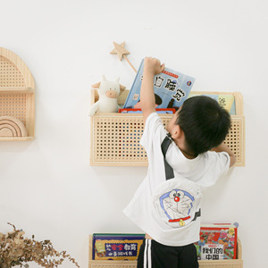 Estantería de ratán creativa de estilo moderno para niños, exhibición de <span class=keywords><strong>libros</strong></span> de imágenes de <span class=keywords><strong>pared</strong></span> de estilo nórdico para niños en estudios de guardería - Product Image 2