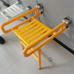 เก้าอี้อาบน้ำลินไต 65x55x50 ซม. สีเหลือง ติดผนัง พร้อมที่วางแขน กันลื่น สำหรับผู้สูงอายุ - Product Image 3