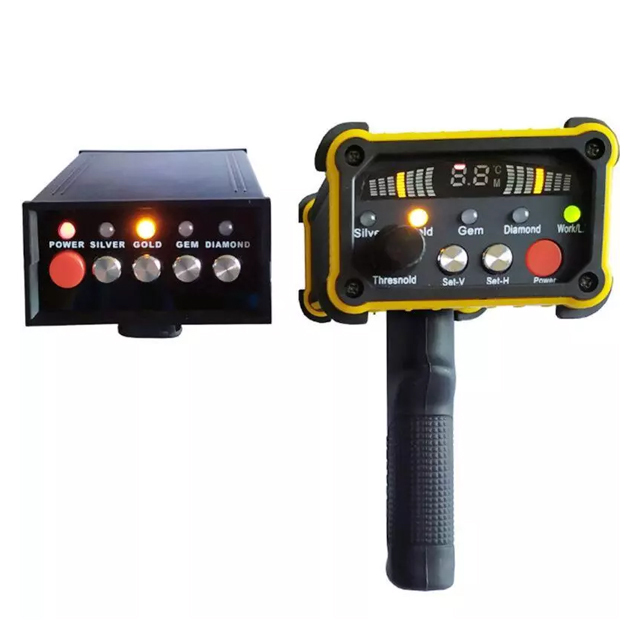 New GR200  GR-200 Long Range Metal Gold Detector Underground 100m W/ 3D LED Display 2 Antennas Plastic Case