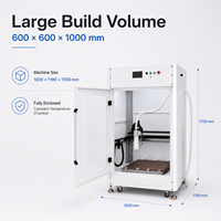Nouvelle imprimante 3D industrielle à double extrudeur fermée, lit chauffant, nivellement automatique, USB/WiFi, volume d'impression 600x600x1000mm, directement de l'usine