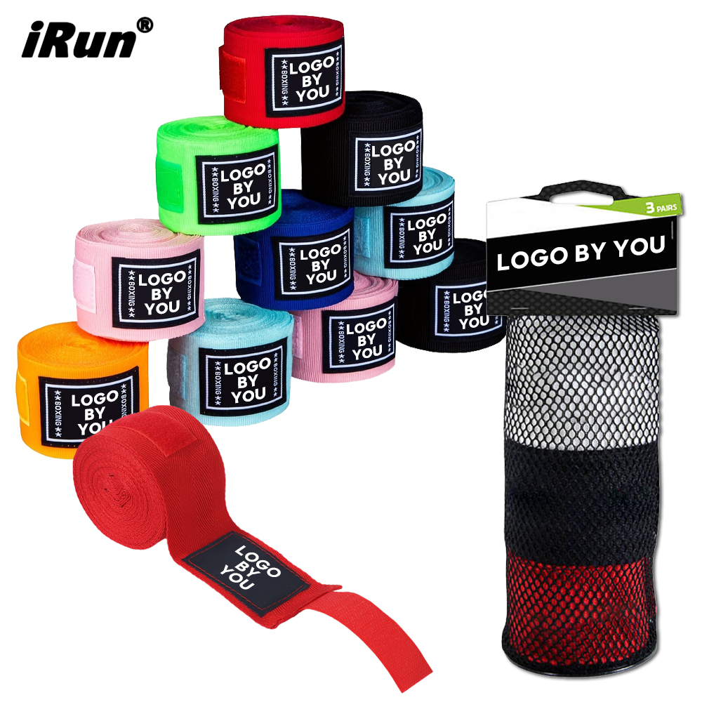 Power Punch IRun Customized Color Boxing Hand Wraps Elastic Polyester Bandage Custom