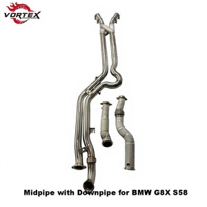 Vortex Midpipe with Front Pipe <b>Kit</b> for BMW M3 M4 G80 G81 G82 G83 S58 3.0T 2021-2024 Performance Exhaust Z Pipe Heat Shield Upgra - Product Image 1