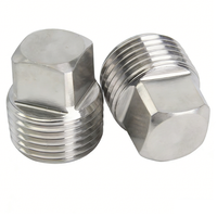 Raccord de tuyauterie fileté NPT BSP en acier inoxydable 316, embout carré solide, 1/8" 1/2" 3/4"