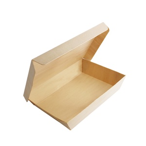 Variedad adecuada de entornos Caja Bento plegable Caja de sushi para microondas de una pieza Contenedor de comida para llevar Siamés de madera - Product Image 1