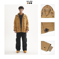 Veste de travail vintage en coton épais avec plusieurs poches, vestes décontractées pour hommes pour le travail en extérieur et le streetwear urbain