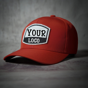 Casquette de baseball rouge 6 panneaux en gros, broderie de logo personnalisée sur le panneau avant, ajustable, unisexe, décontractée, en coton - Product Image 4