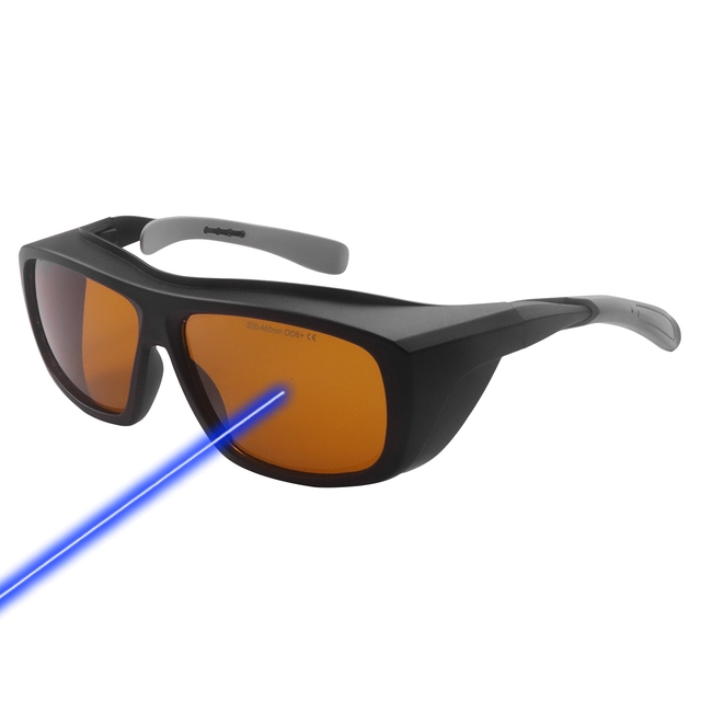 EN 207 Certified OD6+ Laser Glasses 200-460nm UV Laser Safety Goggles Ergonomic Protective Eyewear for Laser Marking