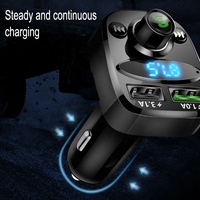 Émetteur FM pour voiture, lecteur MP3, carte TF, lecture de disque U, chargeur de voiture USB 3.1A, kit voiture mains libres sans fil Bluetooth, modulateur FM X8