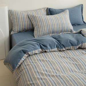 批发简约INS风格柔软透气棉床上用品套装100% 纯棉四季宿舍使用 - Product Image 4