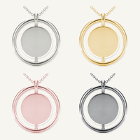 Collier personnalisé en acier inoxydable, collier rotatif rond avec nom ou logo personnalisé, bijoux de mode