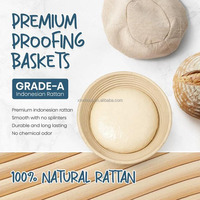 Kit complet de démarrage pour la fabrication du levain : Fournitures pour la cuisson du pain avec pot en verre pour levain et panier de fermentation rond de 9 pouces, ensemble d'outils idéal