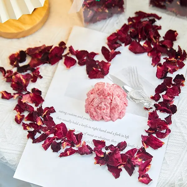 Paquet personnalisé fleurs de mariage pétales de rose fleurs séchées naturelles pétales de rose en soie