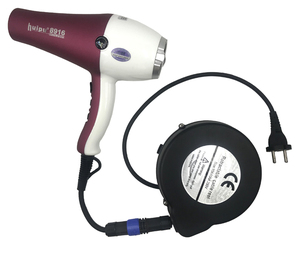 Cordon d'alimentation rétractable 5m 10A pour sèche-cheveux et séchoir à air, enrouleur électrique avec conception anti-emmêlement, usage domestique - Product Image 1
