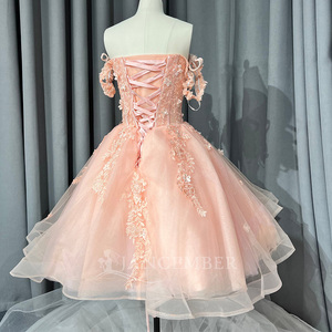 Robes de bal longues Lsmu183 pour Quinceañera, robes de soirée roses pour filles, corset en dentelle, pour princesse de 15 ans - Product Image 4
