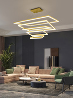 Lustre d'escalier doré noir de luxe moderne LED anneau suspension lampe suspendue lustre décoratif en aluminium