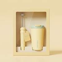 Mug à café isotherme Everich personnalisé de 14 oz avec mousseur à lait à 3 vitesses, couvercle anti-fuite, 6h chaud, 12h froid