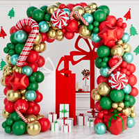 Chaîne de ballons de Noël à thème vert pour la décoration de fête