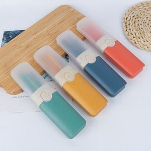 <b>Cheap</b> High Quality Promotional <b>Gift</b> Wheat Straw Tableware Dinnerware Portable Camping Tableware <b>Set</b> - Product Image 2