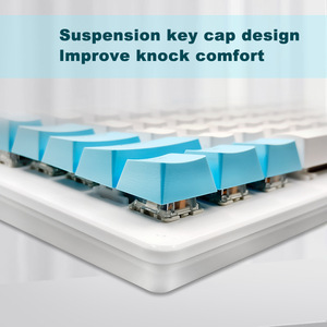 Bioiee Mechanical <b>Keyboard</b> 104 Keys <b>Wired</b> RGB Gaming <b>Keyboard</b> With Detachable Cable Blue Keycaps - Product Image 3
