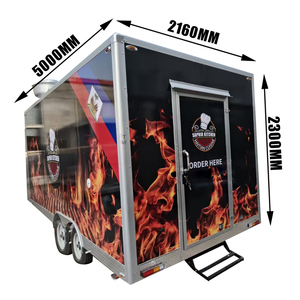 <span class=keywords><strong>Remorque</strong></span> alimentaire multifonctionnelle de 5 m avec cuisine complète en acier inoxydable, chariot de restauration de rue avec suivi GPS, résistant à la rouille pour utilisation en extérieur - Product Image 2
