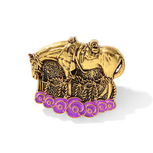 เข็มกลัดรูปม้าสำหรับงานรับปริญญาโลหะเคลือบทองของเก่าสำหรับ3D เข็มกลัดรูปม้าป๊อปปี้สำหรับงานรับปริญญา - Product Image 1