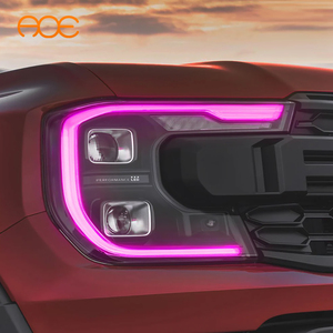 ไฟหน้ารถยนต์ Ranger Raptor Matrix LED DRL RGBW เปลี่ยนสีได้ ควบคุมผ่านแอพฯ  12V รุ่น AOE AOE-RGBW-204 ความสว่าง 8000 ลูเมนส์ จัดส่งฟรีในสหรัฐอเมริกา - Product Image 2