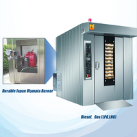 Four à pain industriel automatique à 32 plateaux en acier inoxydable, à air chaud, à rack rotatif, électrique, à gaz, à diesel, certifié CE