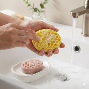 3D Bee Honeycomb Floral <b>Silicone</b> Soap <b>Mold</b> Large Oval Flower Soap Bar Mould for DIY Homemade Craft - Product Image 3