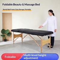 Table de massage pliable, gain de place, portable, en bouleau renforcé, avec trou pour le visage, hauteur réglable, usage commercial, salon de beauté, spa