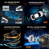 Podofo 360 Caméra Panoramique 1080P Image Couleur 2D/3D Vue Gauche Droite Avant Arrière Caméras pour Autoradio Électronique Étanche
