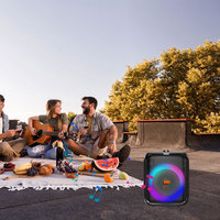 Enceinte de fête sur roulettes Sing-E ZQS8180 Super Bass avec lumières LED RGB, grande autonomie de batterie, microphones et télécommande