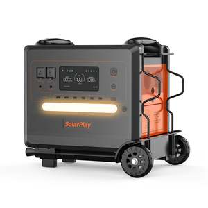 Estación de Energía Portátil para Exteriores Safer Outdoor <span class=keywords><strong>Home</strong></span> de 2500W LFP, Batería Solar de 2304Wh con Carrito de Mano, Panel Solar Portátil para Camping - Product Image 1