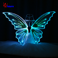 Ailes de Fée Papillon LED, Ailes d'Ange, Accessoire de Costume pour Spectacle Scénique, Halloween, Noël, Cosplay, Carnaval, Festival